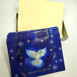Vintage Christmas Cards Dove Peace on Earth  & Box 16 Ct. & Envelopes 7 X 5 in